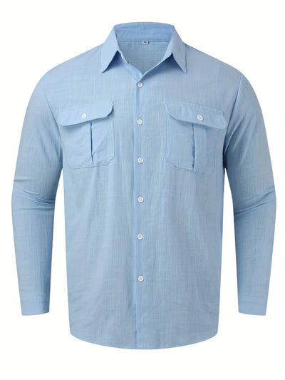 Malcolm – Langärmliges Hemd für Herren mit Taschen und Revers für Herbst und Winter