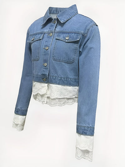 Lindsee | Schicke Denim-Jacke mit Spitzenbesatz