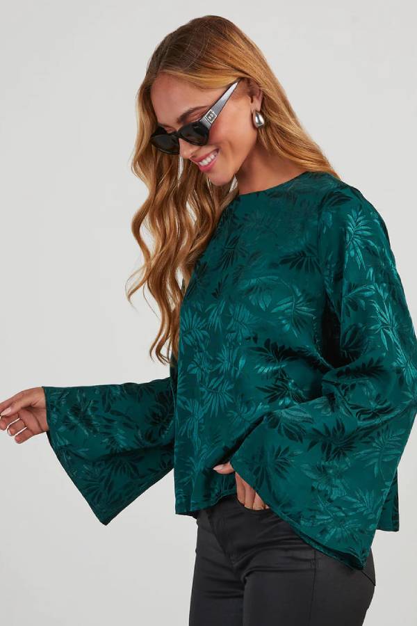 Eliana® | Geprägtes Oberteil mit weiten Ärmeln