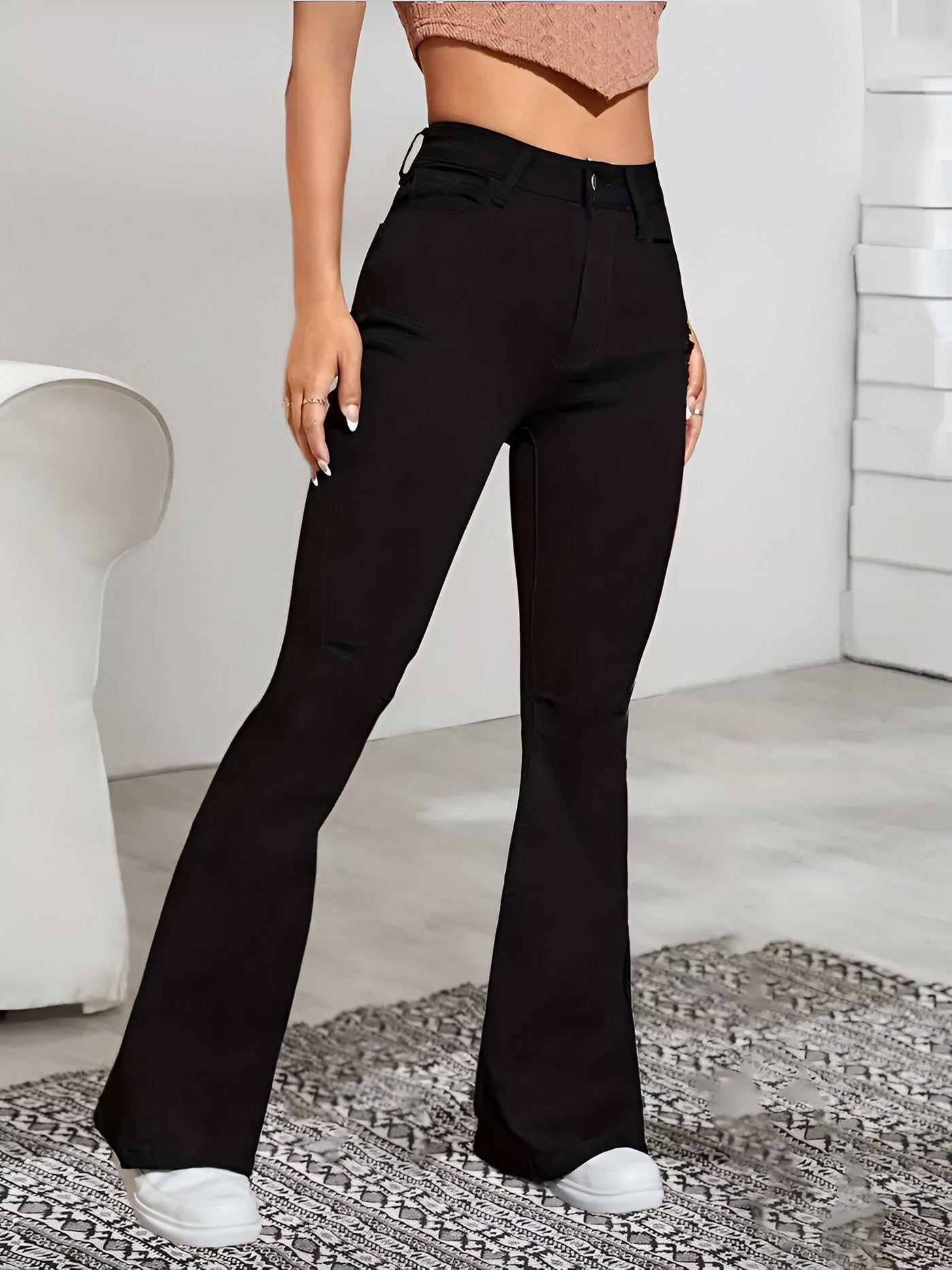 Camila | High-Waist Flare Stretch Mustache Jeans