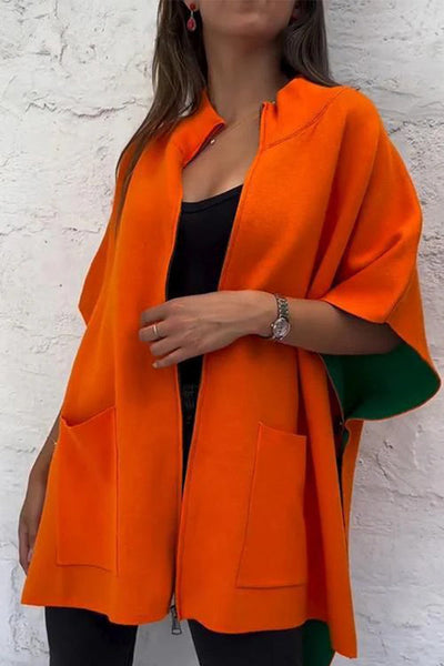 Grüne Zipper-Stehkragenjacke - Lena