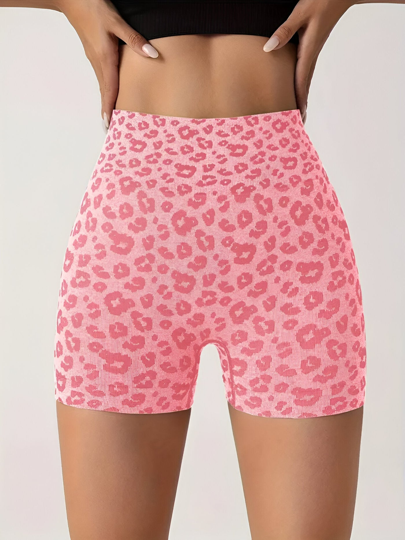 Otway | Leopardenmuster High-Waisted Workout-Shorts