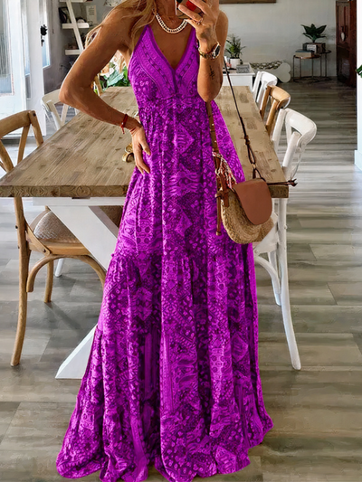 Damen Boho Sommerkleid Kleid | Maxi