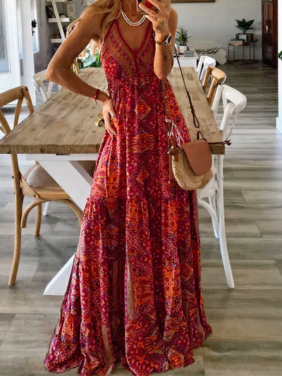 Damen Boho Sommerkleid Kleid | Maxi
