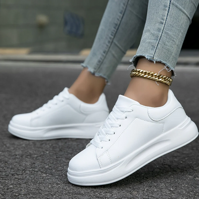 Damen elegante lässige Sneaker | Weiß