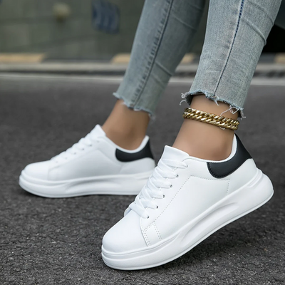 Damen elegante lässige Sneaker | Weiß