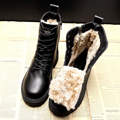 Damen elegante schwarze Stiefel | Wasserdichte