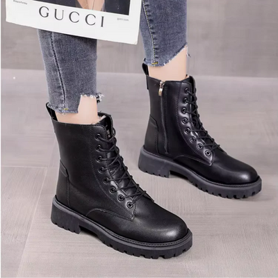 Damen elegante schwarze Stiefel | Wasserdichte