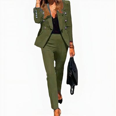 Damen elegantes Blazer- und Hosen-Set | Moderne