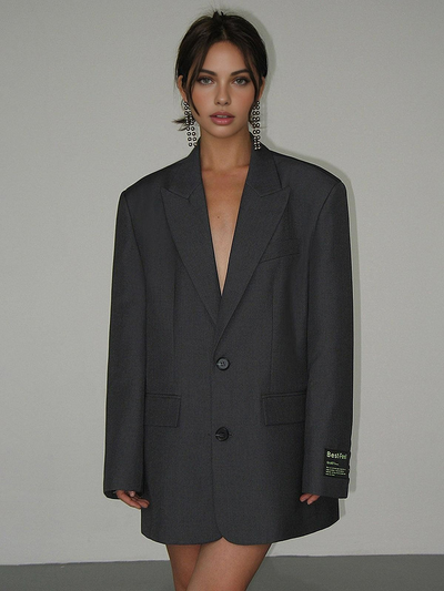 Damen klassischer Oversized-Blazer | Lange