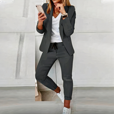 Damen lässiges Blazer- und Hosen-Set | Moderner