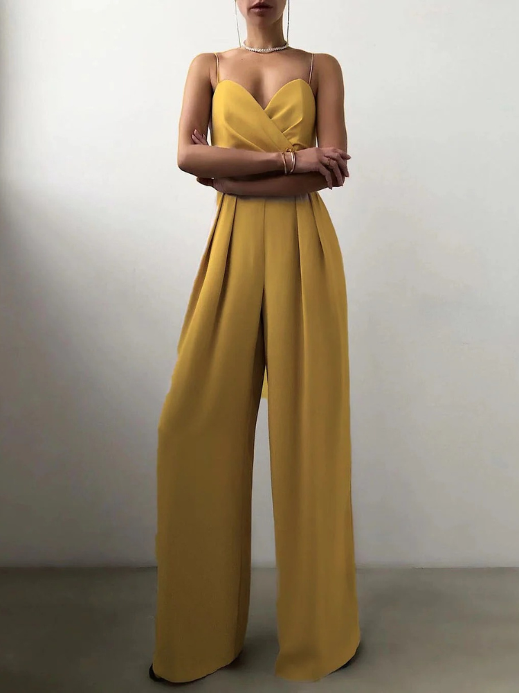 Damen schöner Jumpsuit mit weitem Bein | Sommer