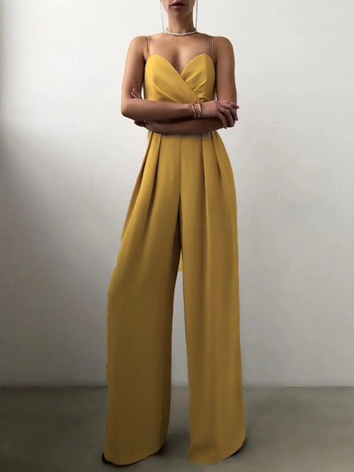 Damen schöner Jumpsuit mit weitem Bein | Sommer
