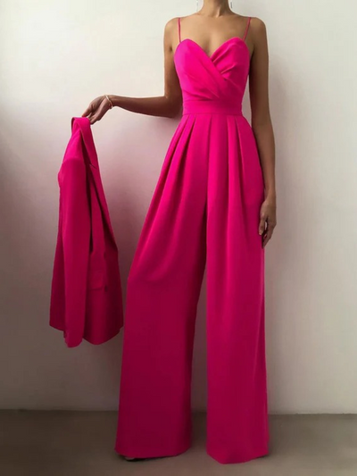 Damen schöner Jumpsuit mit weitem Bein | Sommer