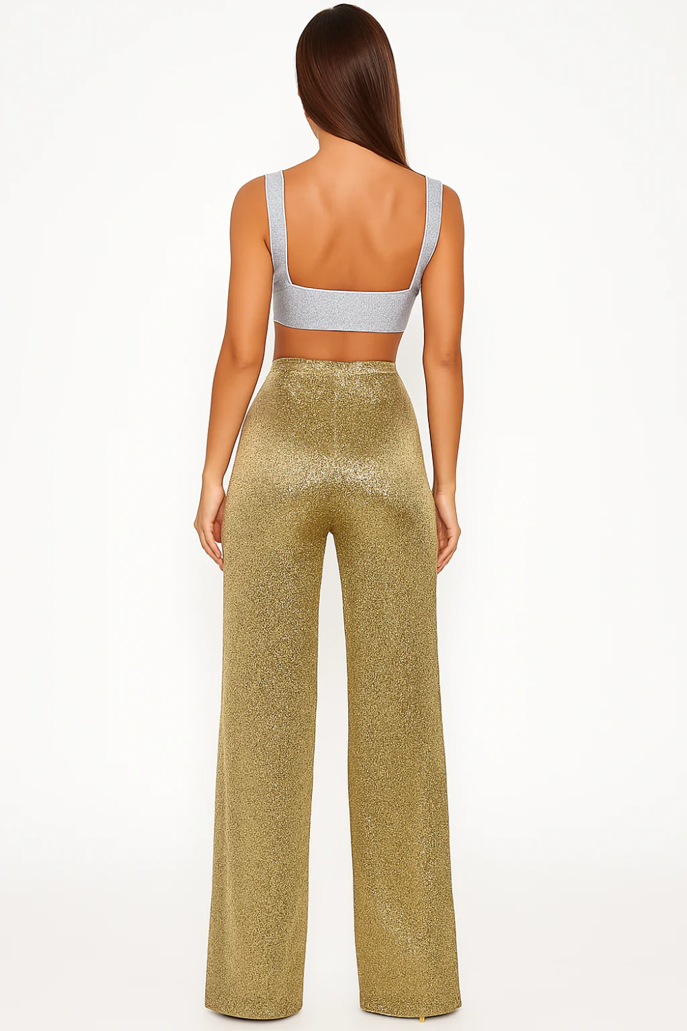 Damen stylische Glitzerhose | Baggy