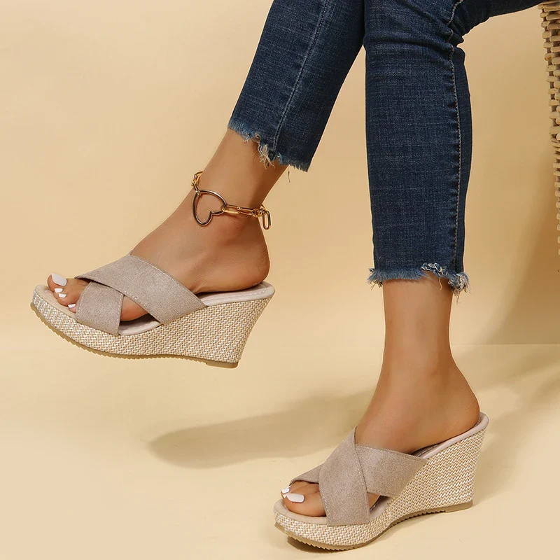 Damen stylische Keil-Sommersandalen | Bequeme