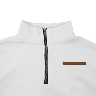 Halbreißverschluss-Pullover aus Samt für Herren
