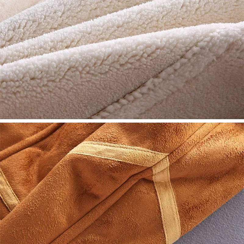 Vintage Wildleder Sherpa Jacke für Männer