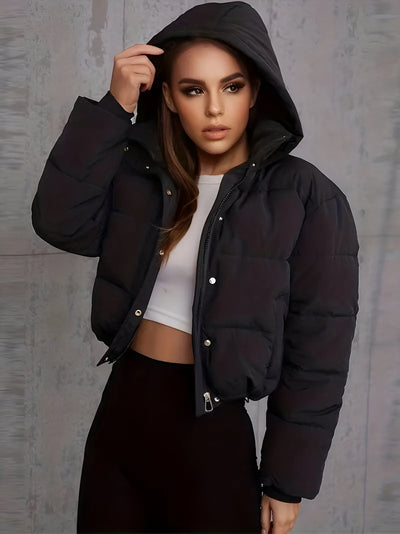 Dana | Ribbed Collar Puffer Jacket