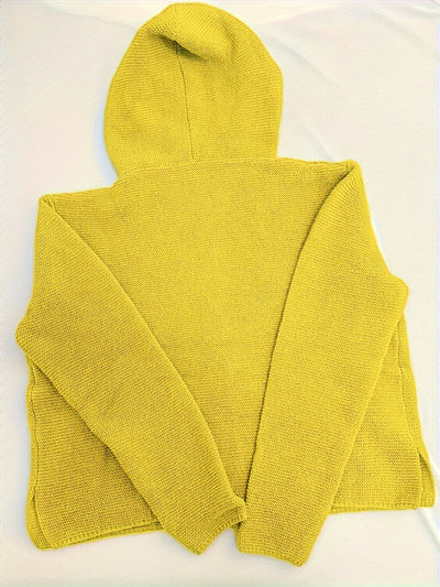 Grauer Kapuzen-Cardigan mit Knöpfen - Lara