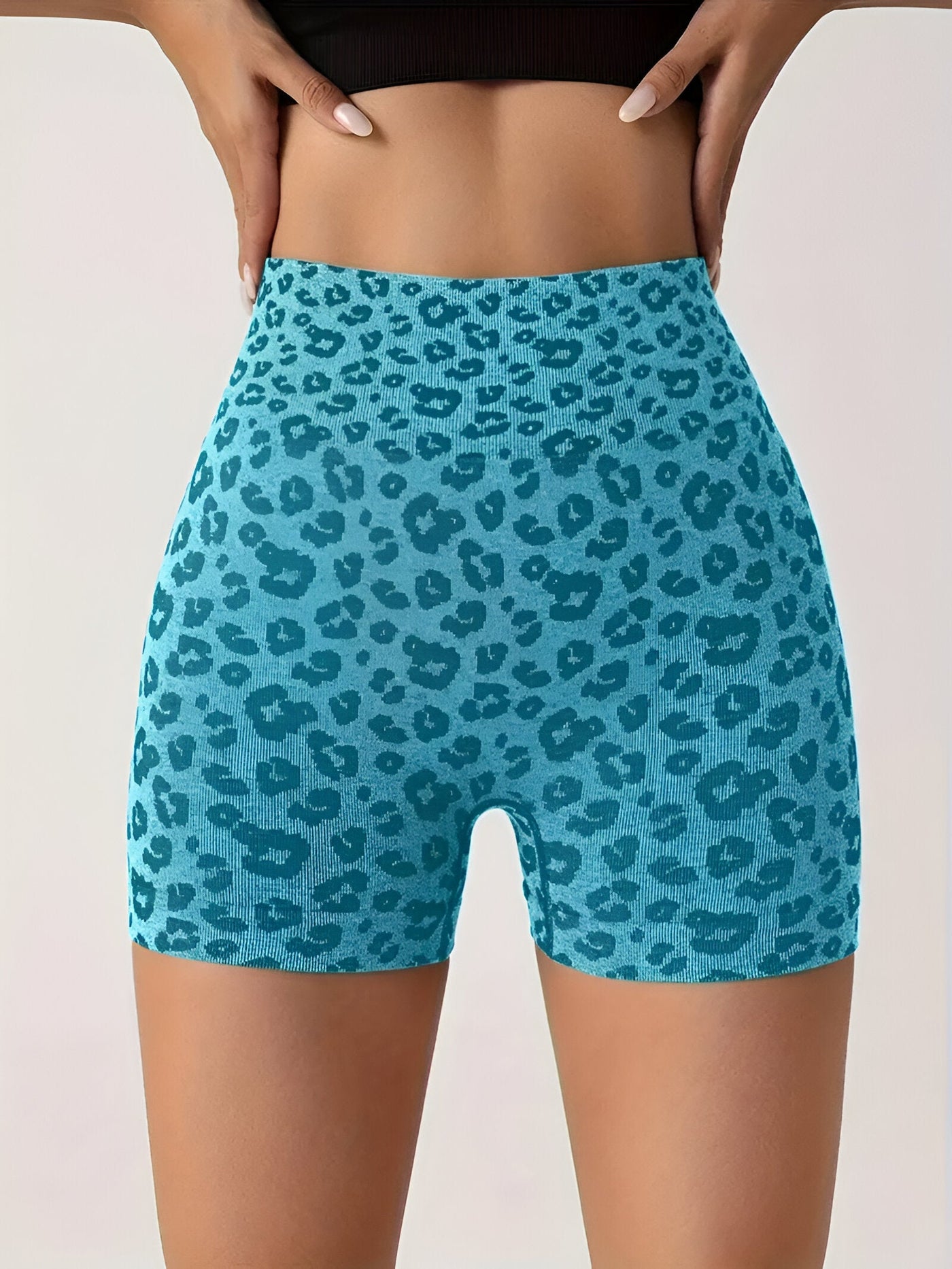 Otway | Leopardenmuster High-Waisted Workout-Shorts