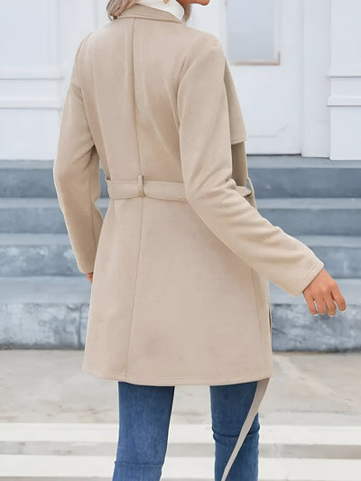 Irma | Reißverschluss-Standkragen Mantel mit Gürtel