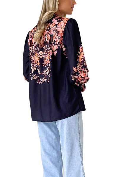 Luna® | Temperamentvolles, langärmliges, einreihiges Hemd mit V-Ausschnitt