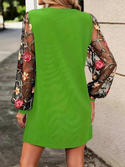 Brittany| Elegantes Kleid mit floralem Lantern-Ärmel