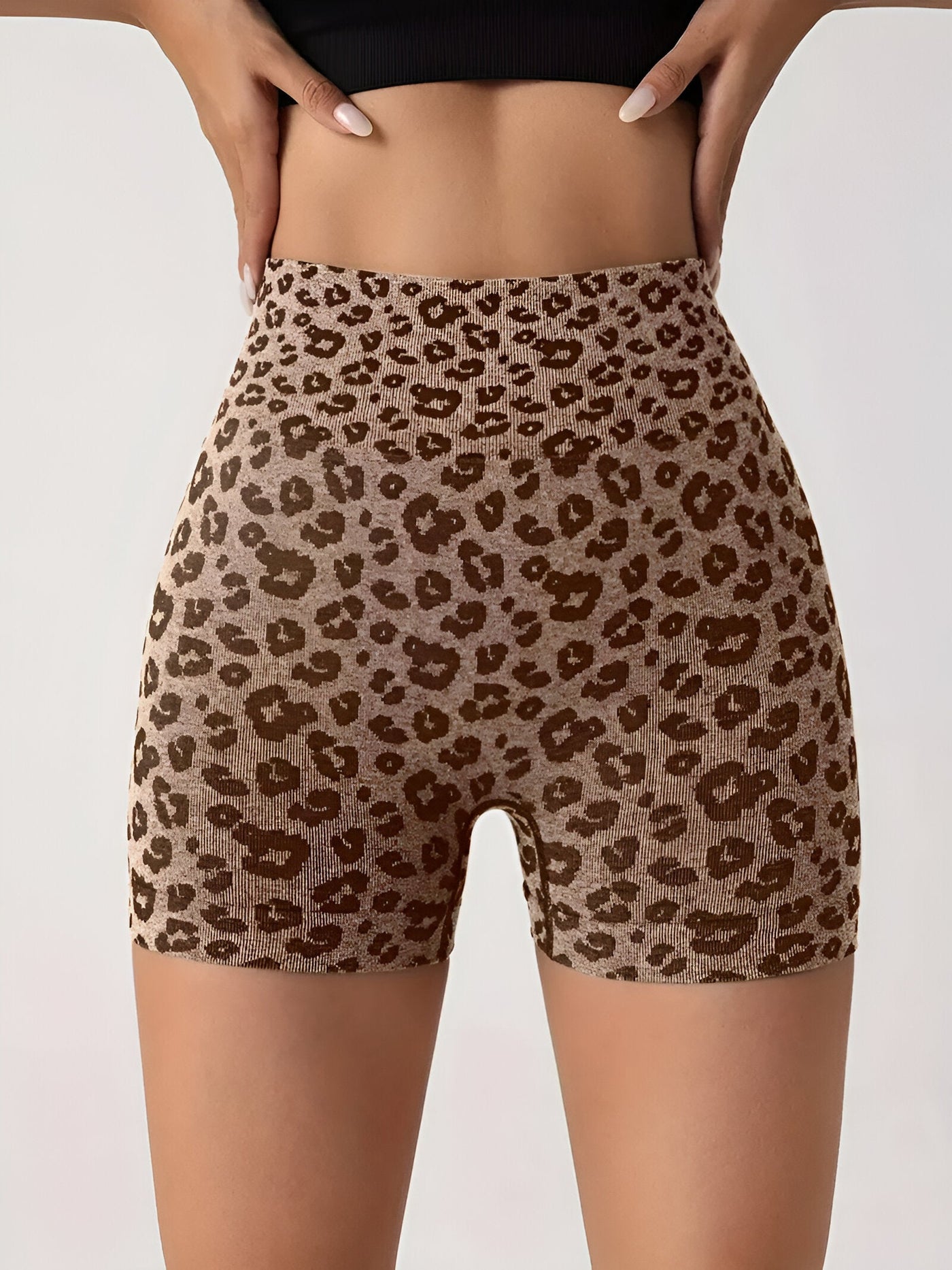 Otway | Leopardenmuster High-Waisted Workout-Shorts