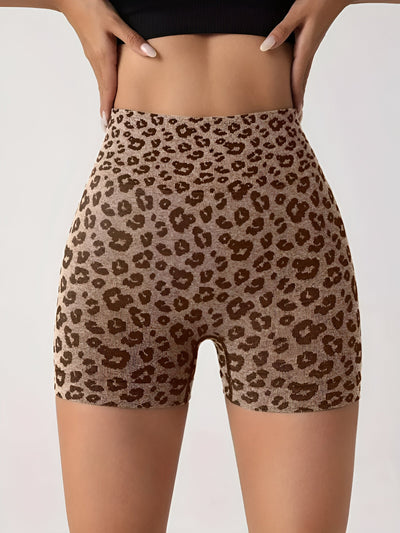 Otway | Leopardenmuster High-Waisted Workout-Shorts