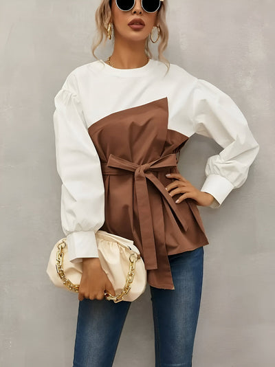 Ormanda | Elegantes Color-Blocking Faux-Zwei-Teile-Shirt für Damen