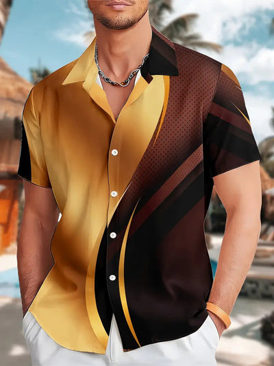 Mark – Lässiges Geometrisches Kurzarmhemd für Herren