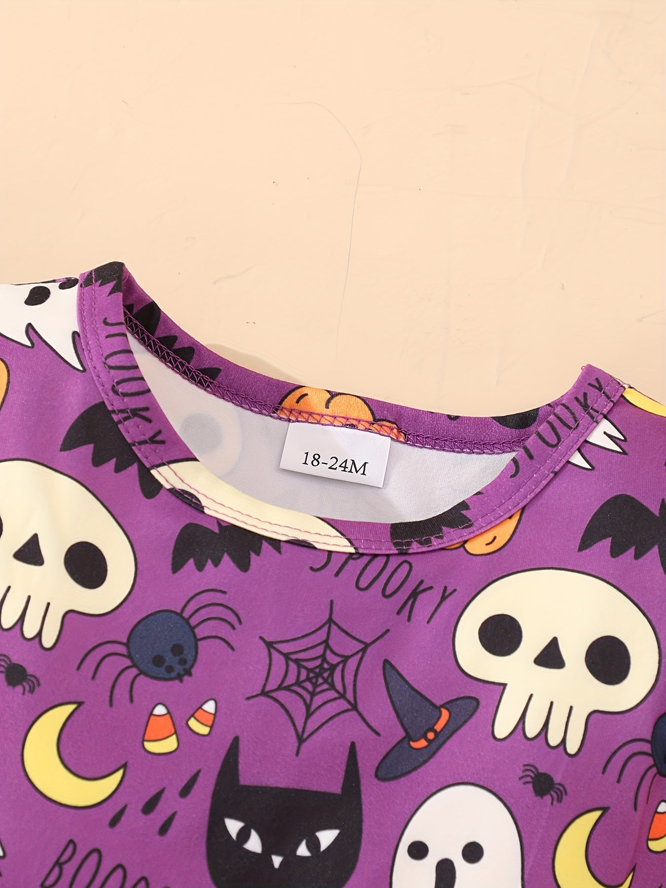 Mädchen Kleid mit Kürbis- und Geisterprint