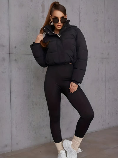 Dana | Ribbed Collar Puffer Jacket