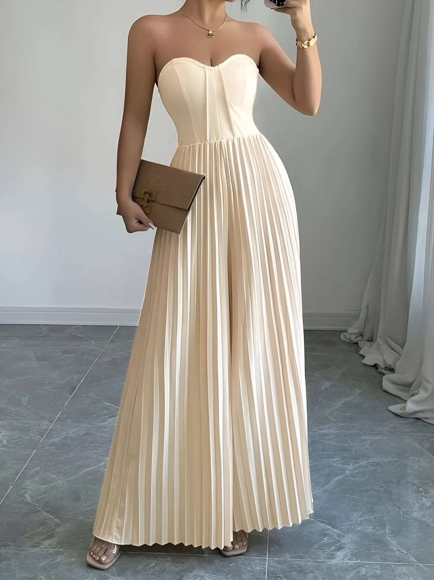 Marcella | Stilvoller Damen-Overall mit romantischem Drapierte Taillenbund