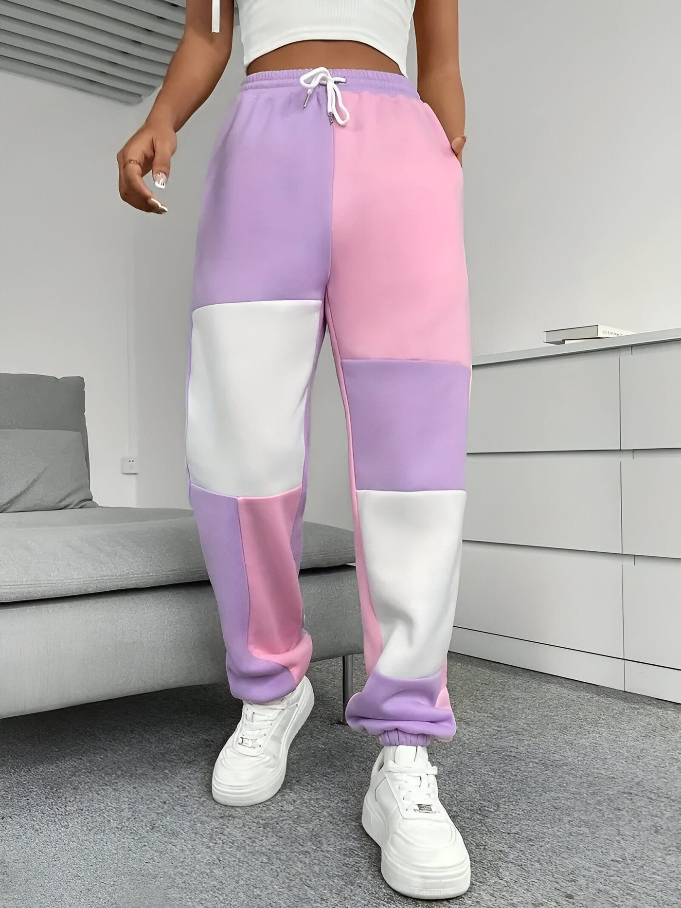 Nele | Color-Block Lockere Jogginghosen – Komfort trifft Stil