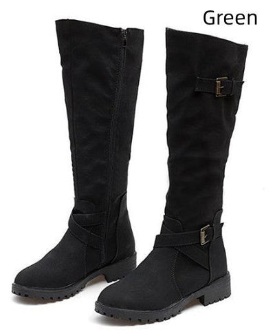 Kathryn – Lange Modestiefel aus Premium-Vegan-Wildleder
