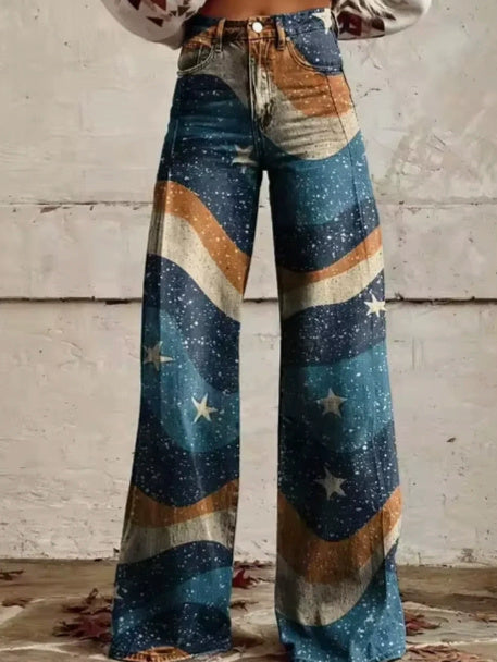 Robyn – Damen-Schlaghosen mit 3D-Thermodruck