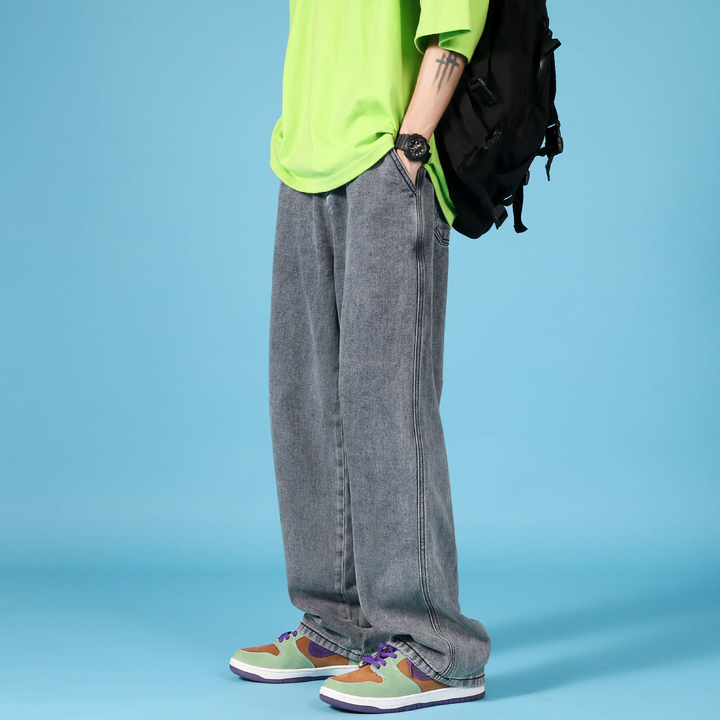 Terry – Locker Geschnittene Herrenjeans mit Reißverschluss