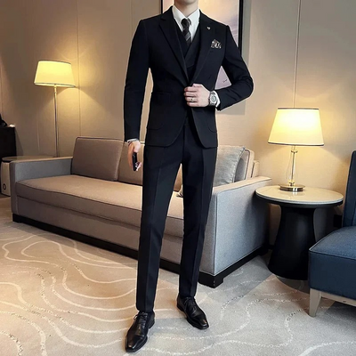Eleganter 3-teiliger Hochzeitsgast-Anzug für Herren | mit Weste
