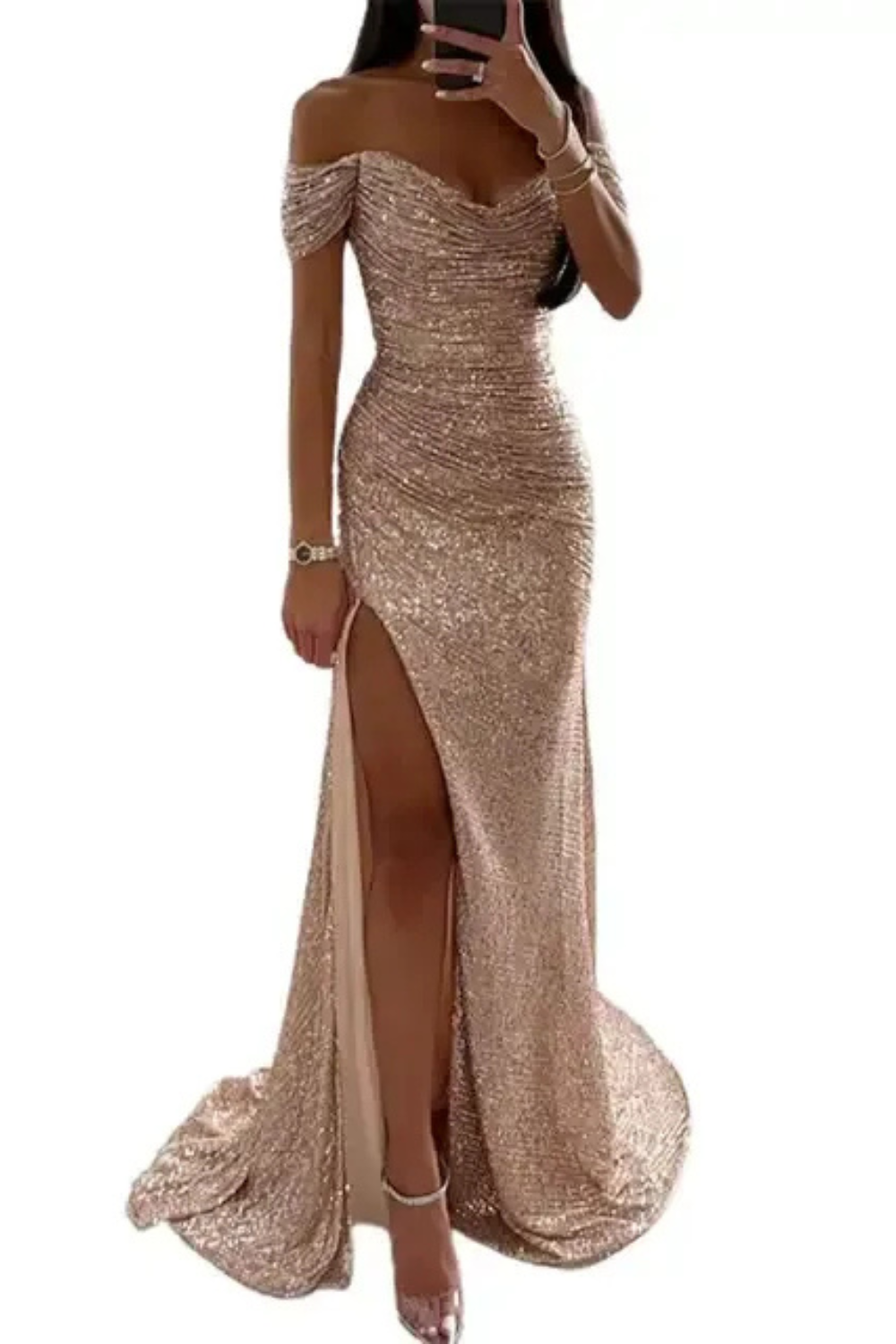 Elegantes Glitzer-Abendkleid für Damen | Maxi