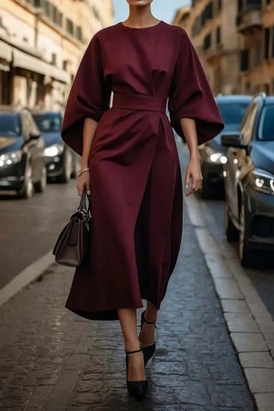 Elegantes Vintage-Kleid für Damen | Midi