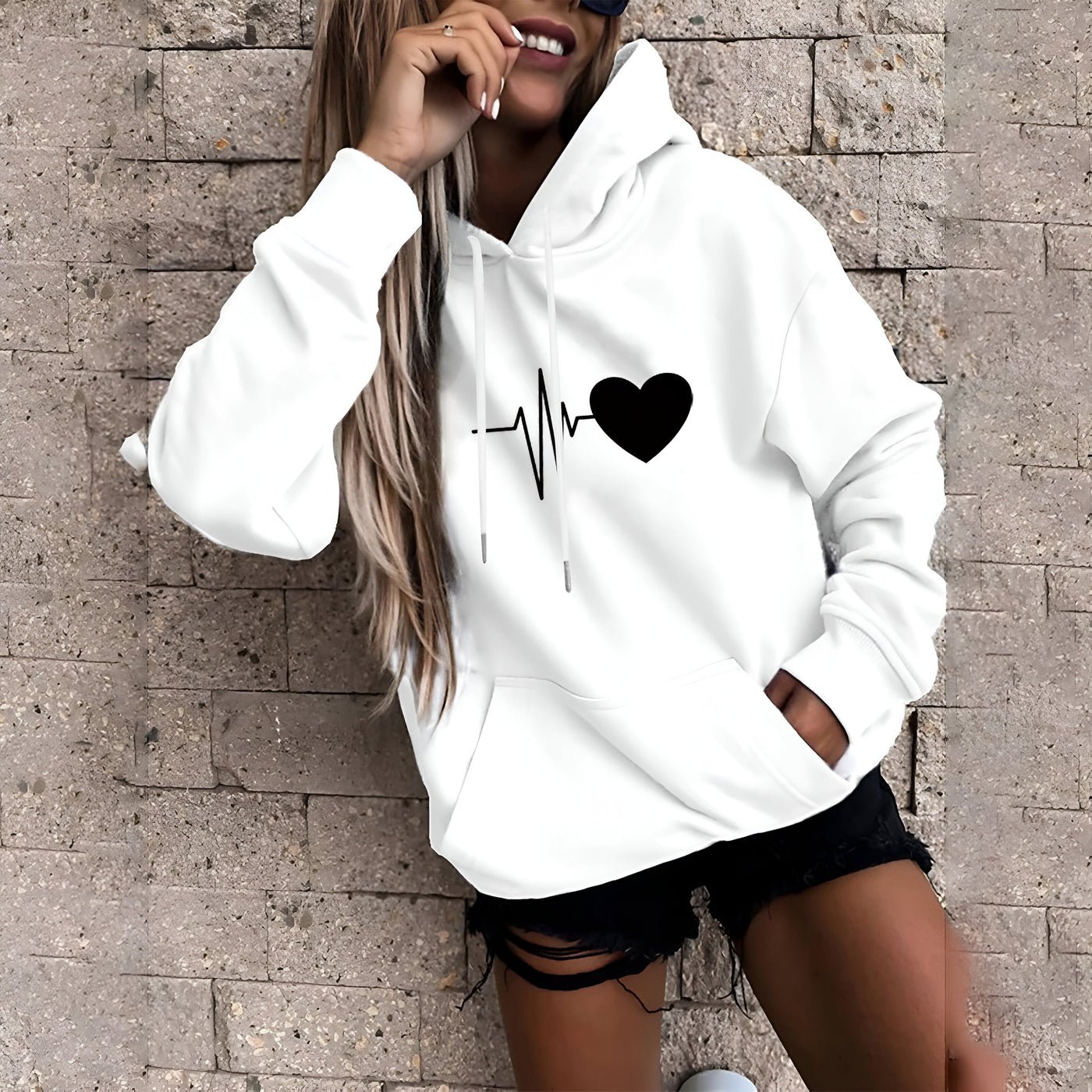 Catherine | Lässiges Print Hoodie Sweatshirt