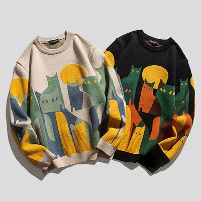 Pullover mit Katzenmotiv für Männer