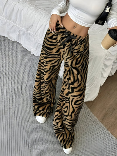 Cäcilia | Elegante Zebra Print Weite Hose für Damen