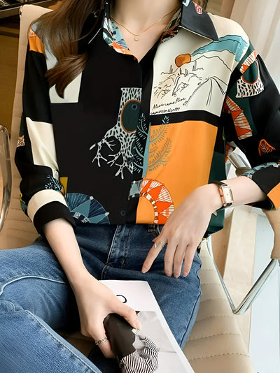 Jaslyn | Vintage-inspirierte bedruckte Bluse