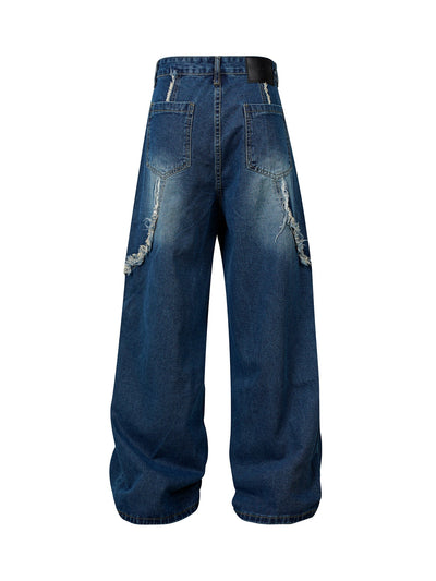 Hellblaue Street-Style Weitbein-Jeans - Luna