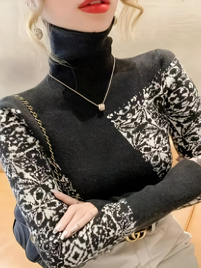 Klee | Eleganter Pullover mit hohem Halsausschnitt für Frauen