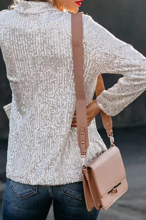 Jocelyn® | Langarm-Blazer mit Pailletten und Revers