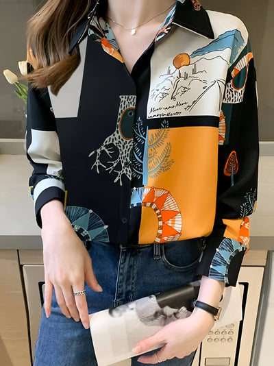 Jaslyn | Vintage-inspirierte bedruckte Bluse